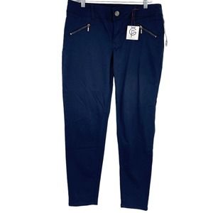 New LANE BRYANT Skinny Ankle Pants Navy Blue Zip Pockets Stretch Womens 14